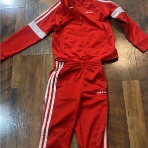 Adidas Bold Red Jacket with White Accents